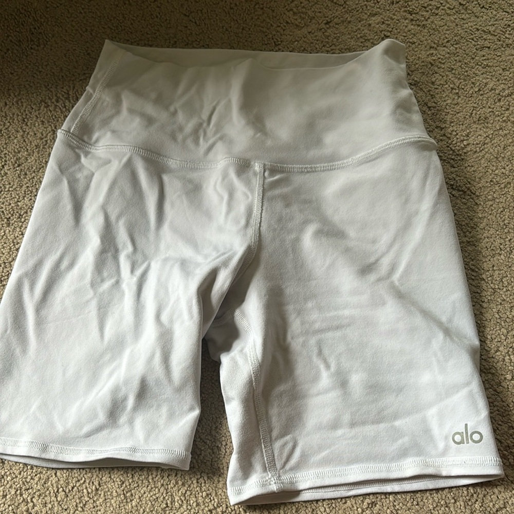 ALO Yoga White Bike Shorts